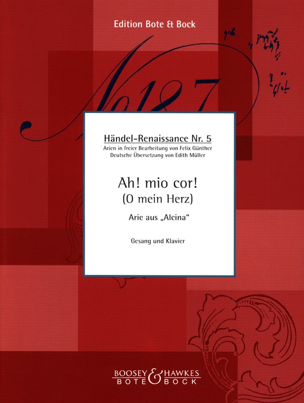 Ah ! Mio Cor. Alcina - HAENDEL - Partition - Opéras