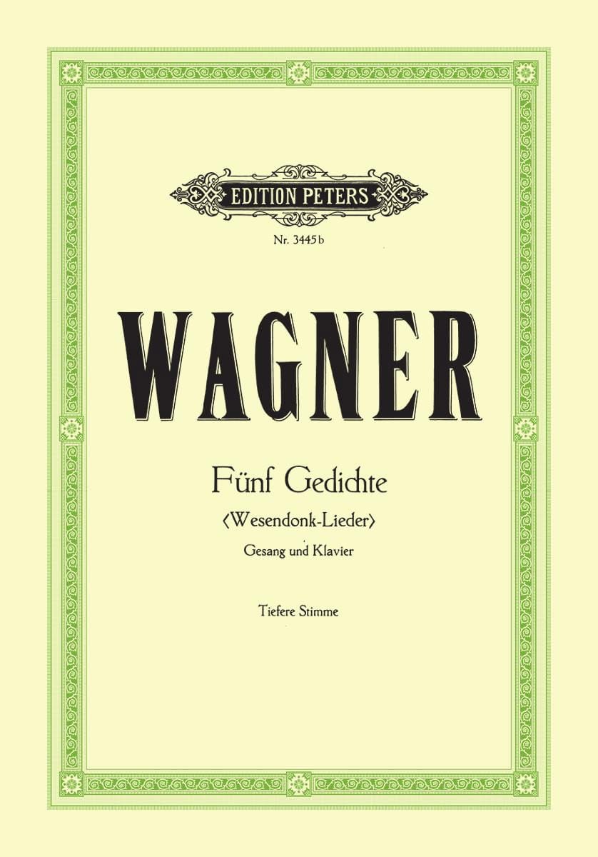 Wesendonck-Lieder. Voix Grave WAGNER Partition Mélodies