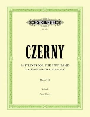 24 Etudes Pour la Main Gauche Opus 718 CZERNY Partition Piano