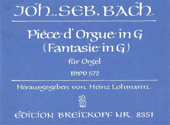 Pièce D'orgue In G BWV 572 BACH Partition Orgue
