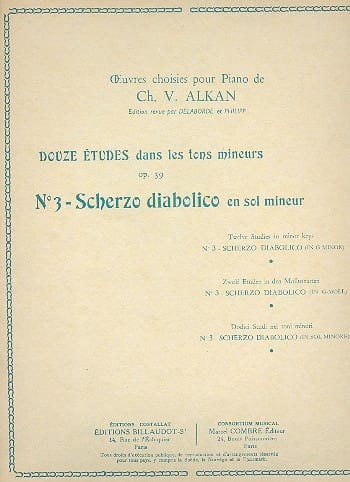 Scherzo Diabolico En Sol Mineur Op. 39-3 - ALKAN - Partition - Piano
