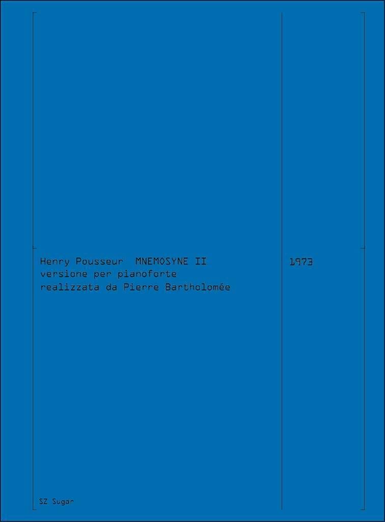 Mnémosyne 2 Henri Pousseur Partition Piano