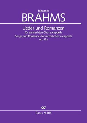 Parcourir les pages de Lieder und Romanzen opus 93a - BRAHMS - Partition - Chœur