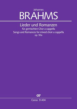 Lieder und Romanzen opus 93a BRAHMS Partition Chœur