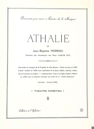 Athalie. Conducteur Jean-Baptiste Moreau Partition Grand format