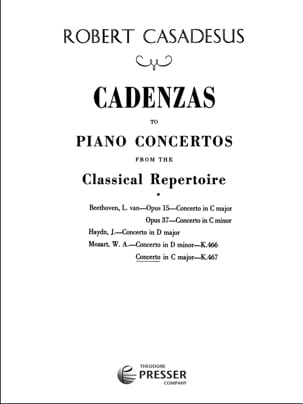 Cadences Pour le Concerto KV 467 CASADESUS Partition Piano