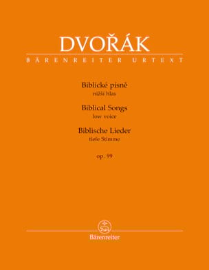 Biblische Lieder Opus 99 - Voix Grave DVORAK Partition Mélodies