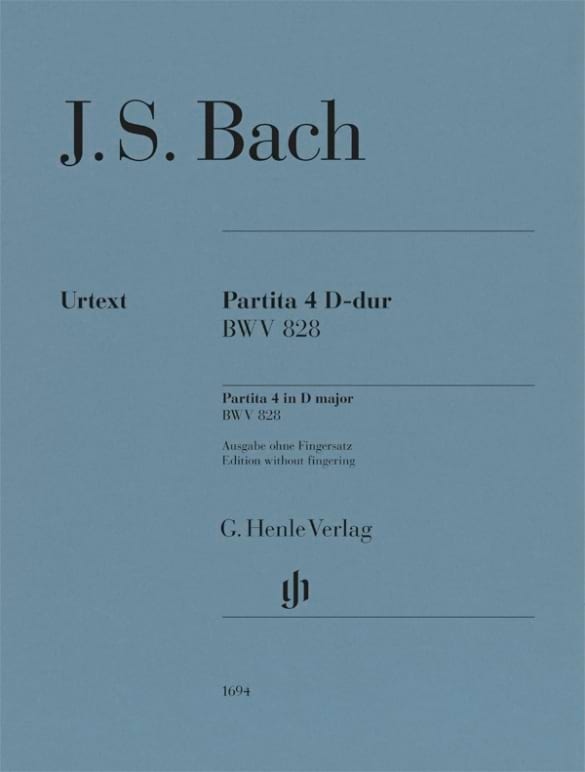 Partita n°4 BWV 828. Sans doigtés BACH Partition Piano