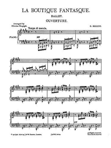 La Boutique Fantasque. Tirage D'archive - ROSSINI - Partition - Piano