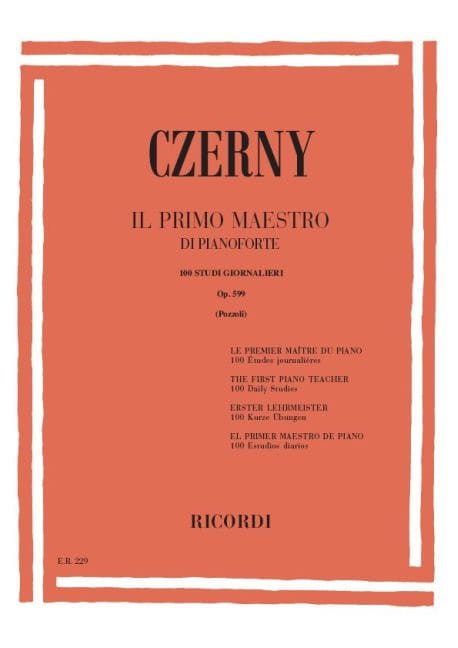 Premier maitre Op. 599 CZERNY Partition Piano