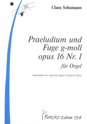 Preludium und Fugue G Moll Op. 16-1 Clara Schumann Partition Orgue