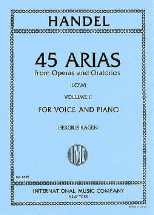 45 Arias Volume 2. Voix Grave HAENDEL Partition Mélodies