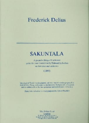 Sakuntala Frederick Delius Partition Mélodies