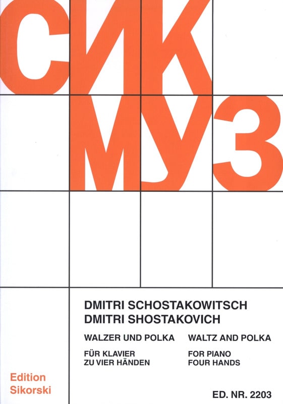 Valse et Polka. 4 Mains. CHOSTAKOVITCH Partition Piano