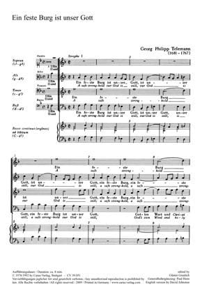 Ein feste Burg ist unser Gott - TELEMANN - Partition - Chœur