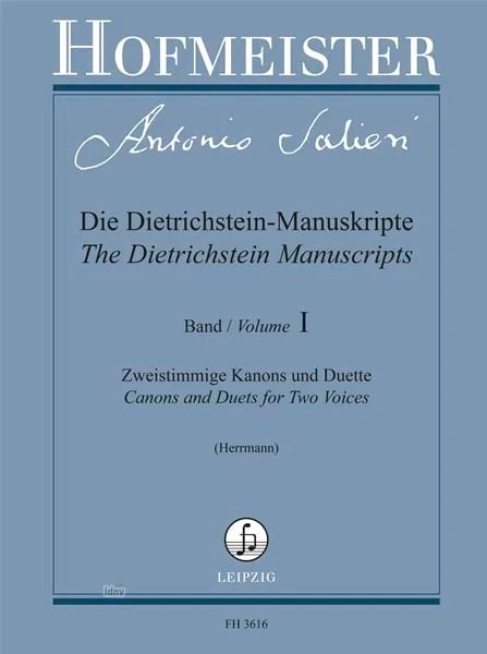 Die Dietrischstein-Manuskripte - Vol. 1 SALIERI Partition Mélodies