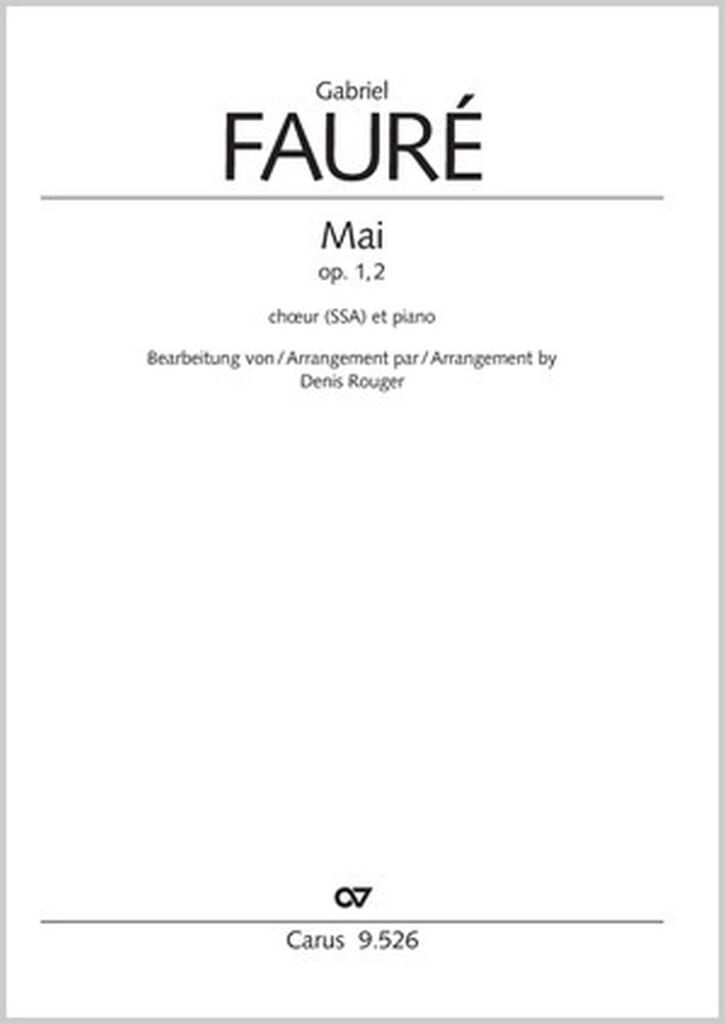 Mai - SSA - FAURÉ - Partition - Chœur