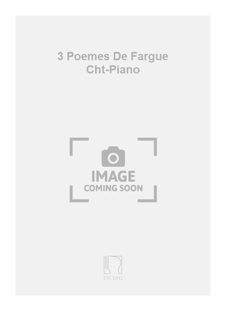 3 Poèmes de Fargue Georges Auric Partition Mélodies