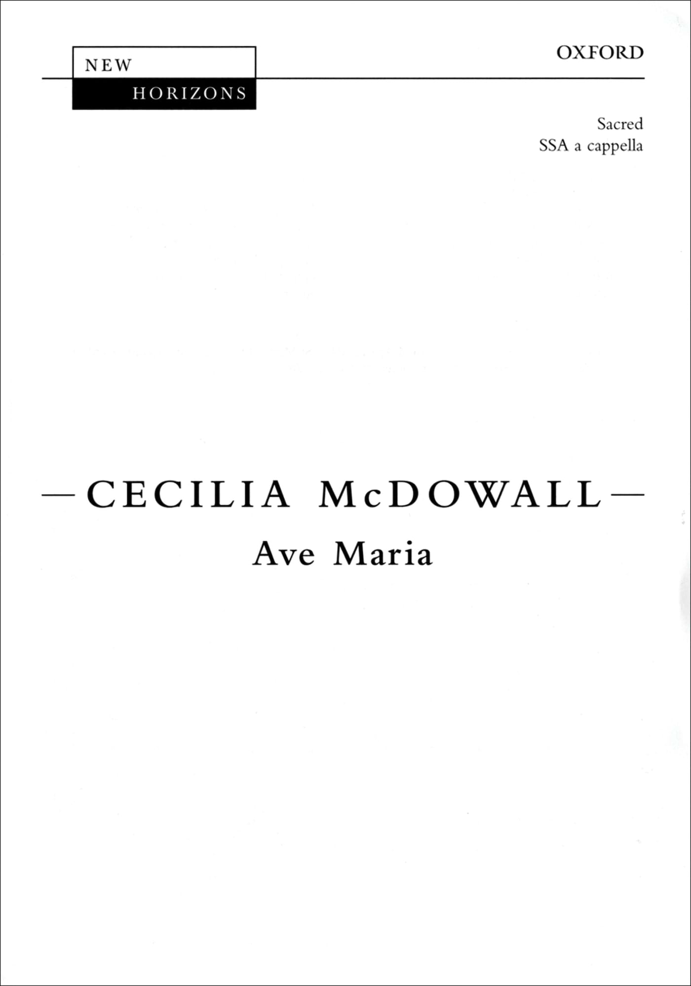 Ave Maria Cecilia McDowall Partition Chœur