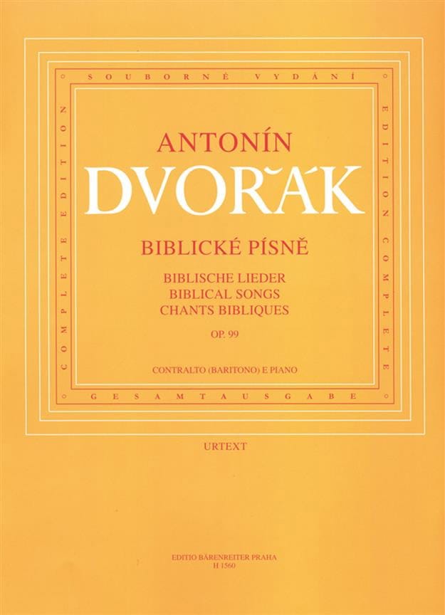 Biblische Lieder Opus 99. DVORAK Partition Mélodies