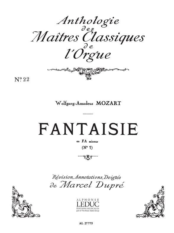 Fantaisie En Fa Mineur N°1 - MOZART - Partition - Orgue