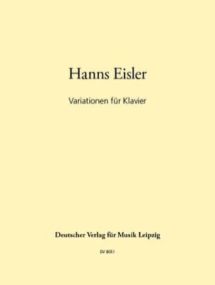 Variationen für Klavier Hanns Eisler Partition Piano