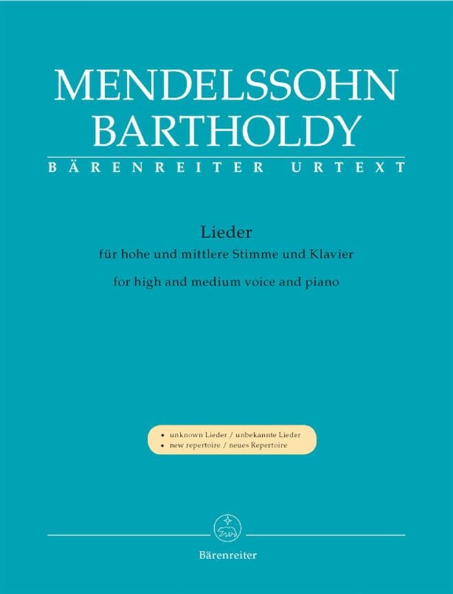 Lieder MENDELSSOHN Partition Mélodies