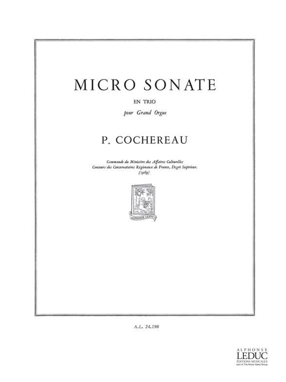 Micro Sonate en trio Op. 11 - Pierre Cochereau - Partition - Orgue