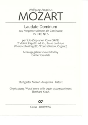 Parcourir les pages de Laudate Dominum KV 339 - MOZART - Partition