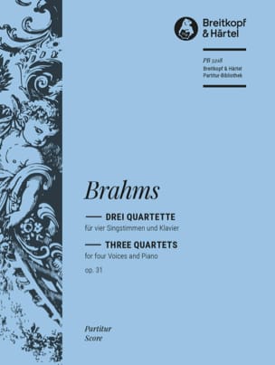 3 Quartette Opus 31 BRAHMS Partition Musique de chambre vocale