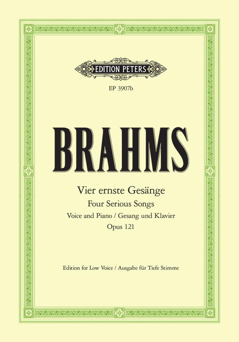 4 Ernste Gesänge Opus 121. Voix Grave BRAHMS Partition Mélodies