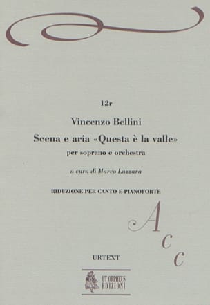 Scena E Aria Questa E la Valle BELLINI Partition Mélodies