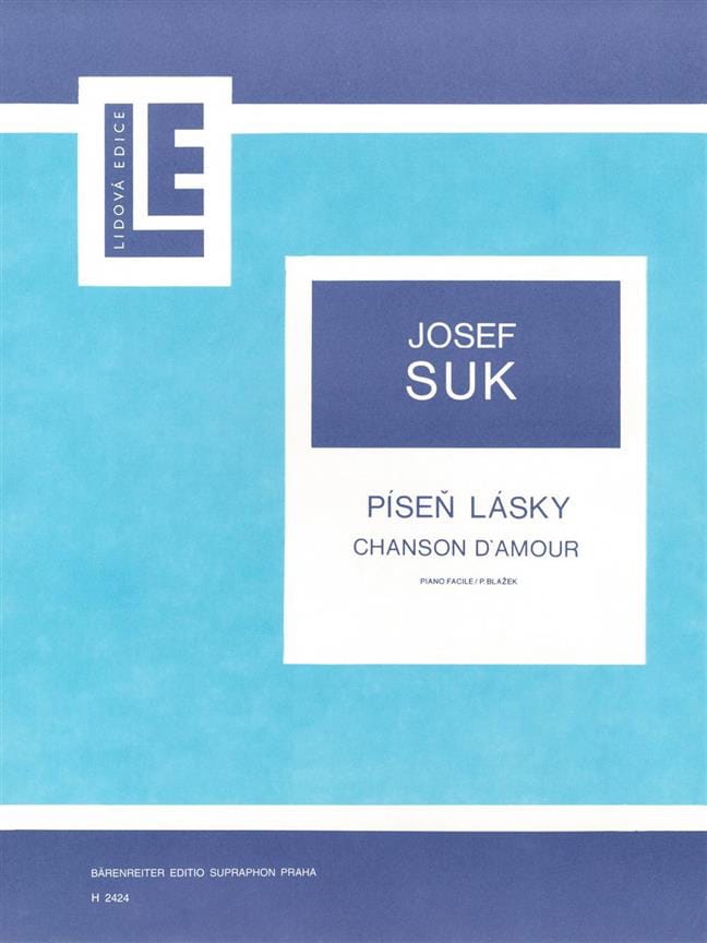 Pisen Lasky Op. 7-1 Josef Suk Partition Piano
