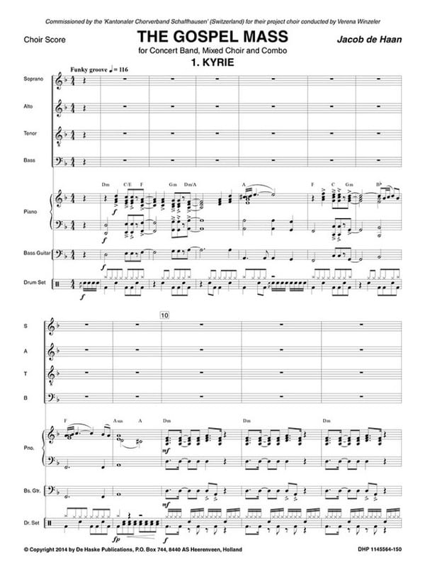 The Gospel Mass - Jacob de Haan - Partition