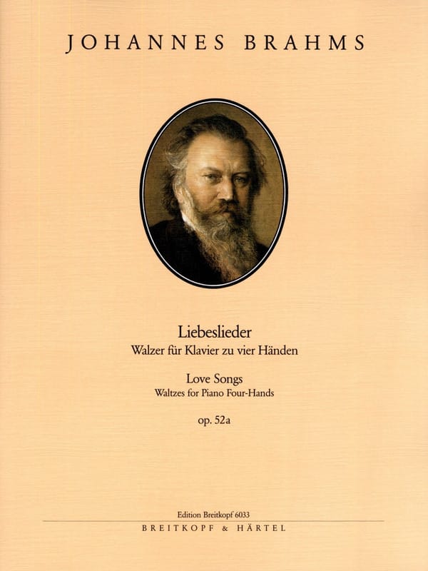 Liebeslieder Opus 52a. 4 Mains BRAHMS Partition Piano