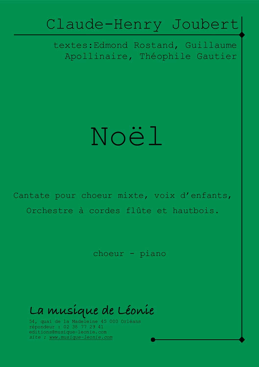 Noël - Choeur-piano Claude-Henry Joubert Partition
