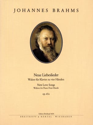 Neue Liebeslieder Opus 65a. 4 Mains BRAHMS Partition Piano
