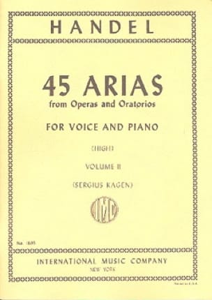 45 Arias Volume 2. Voix Haute HAENDEL Partition Opéras