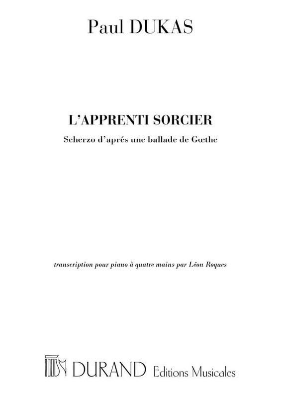 L' Apprenti Sorcier. 4 Mains - DUKAS - Partition - Piano