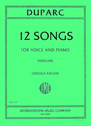 12 Mélodies. Voix Moyenne - Henri Duparc - Partition - Mélodies