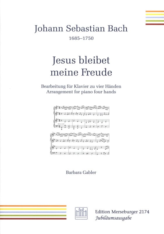 Jesus Bleibet Meine Freude. 4 mains BACH Partition Piano