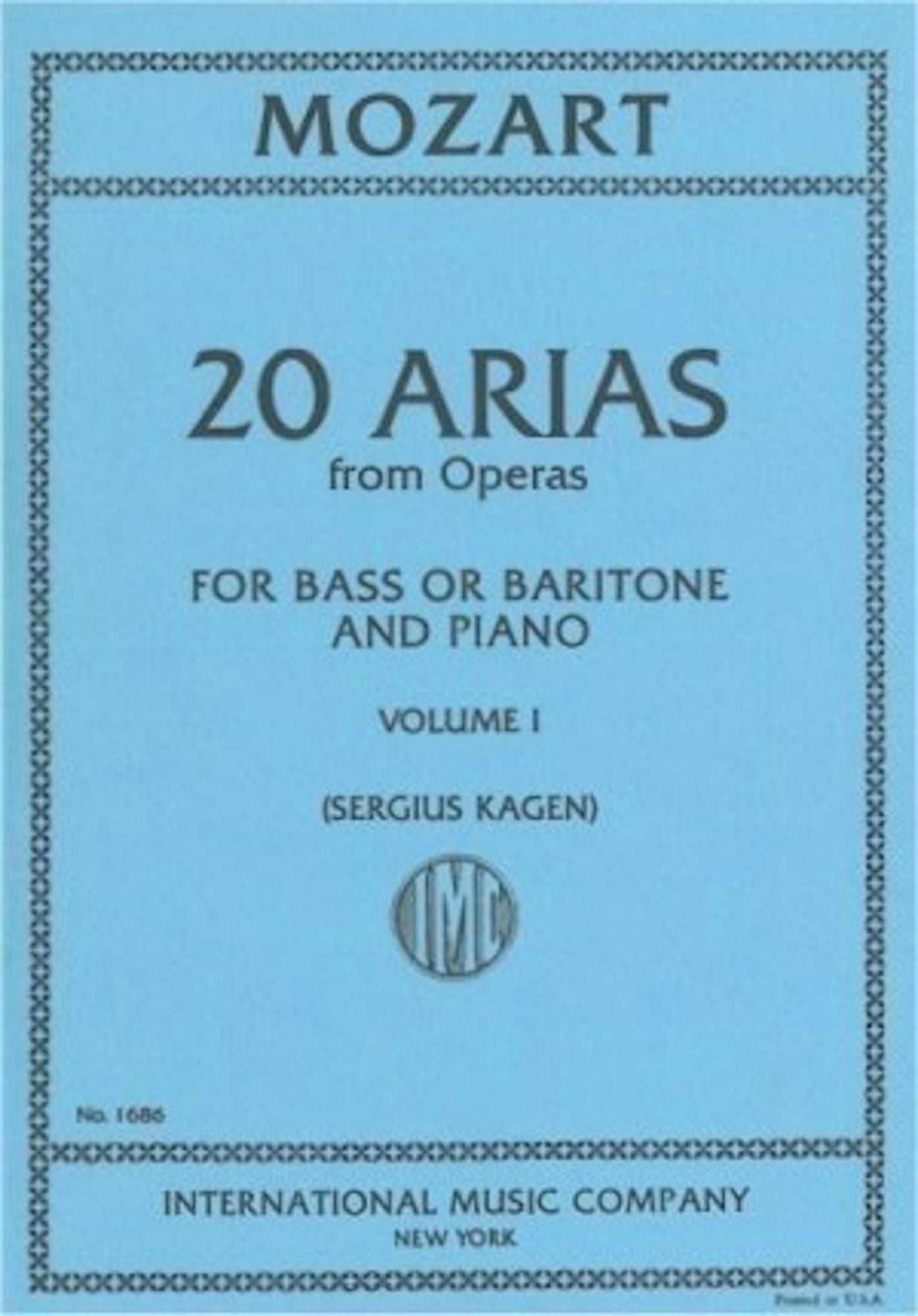20 Arias From Opera. Volume 1. Baryton ou Basse - MOZART - Partition