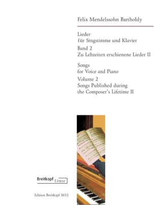 Lieder Volume 2 MENDELSSOHN Partition Mélodies