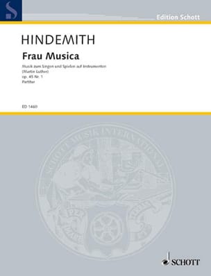 Frau Musica Op. 45 N° 1 HINDEMITH Partition Chœur
