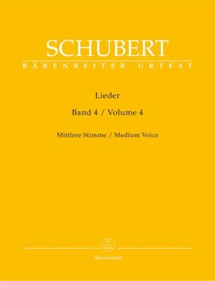 Lieder Volume 4. Voix Moyenne SCHUBERT Partition Mélodies