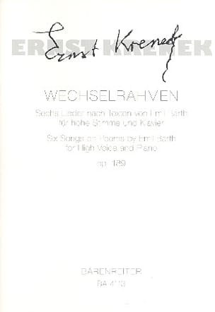 Wechselrahmen Op. 189 Ernst Krenek Partition Mélodies