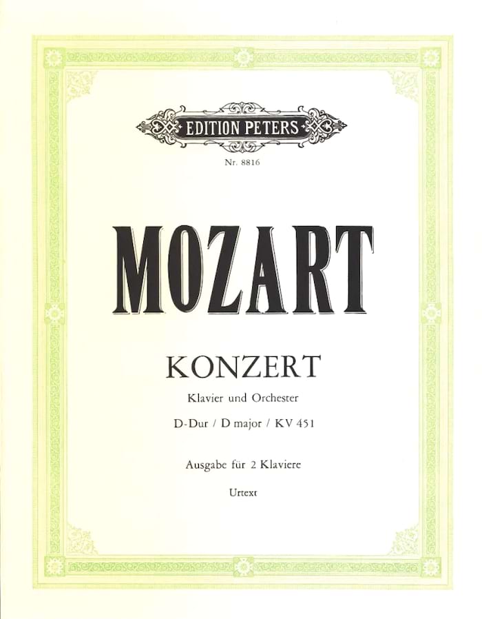 Concerto Pour Piano N° 16 En Ré Majeur KV 451 - MOZART - Partition
