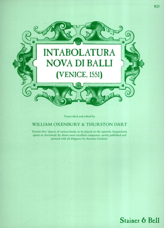 Intabolatura Nova Di Balli Venise 1551 Partition Clavecin