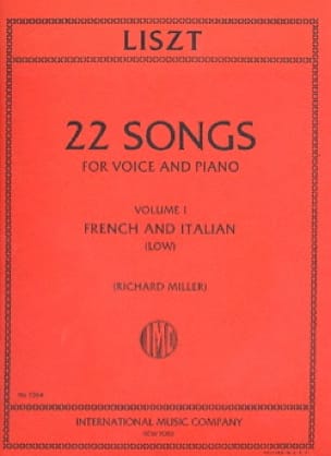 22 Songs Volume 1. Voix Grave LISZT Partition Mélodies