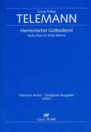 6 Arien Aus Harmonischer Gottesdienst TELEMANN Partition Flûte à bec